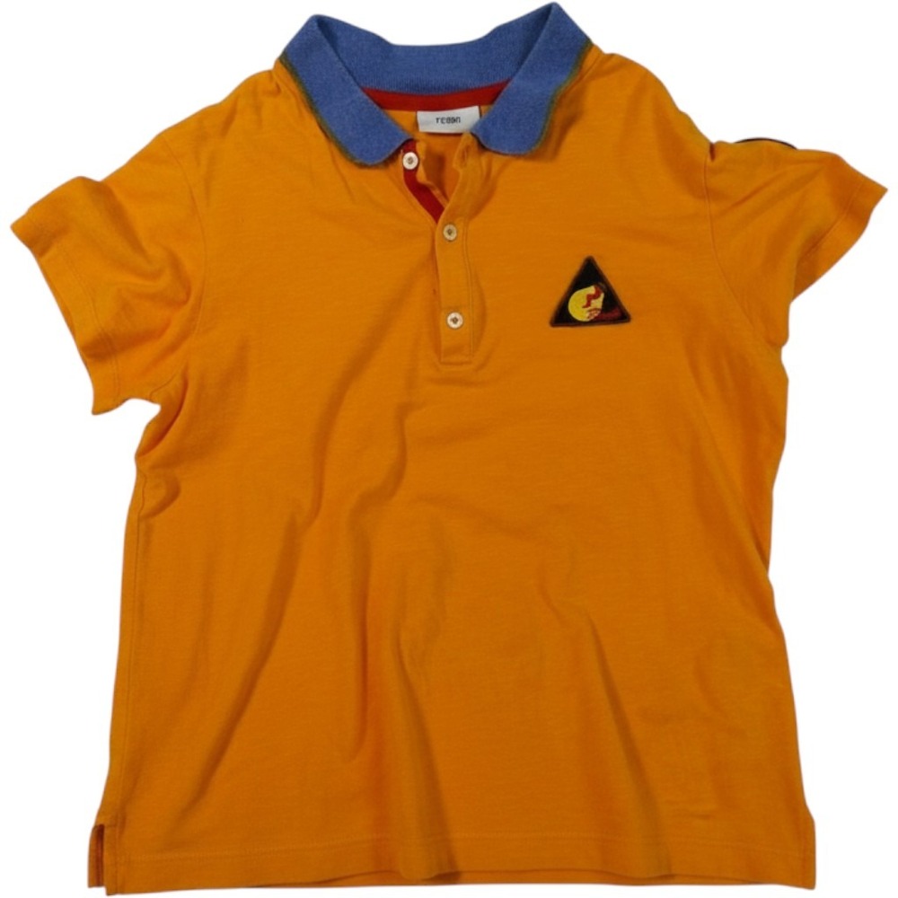 AUTHENTIC Fendi Kids Patch Polo Shirt VTG Size 12A - Orange - AS IS / FLAWED